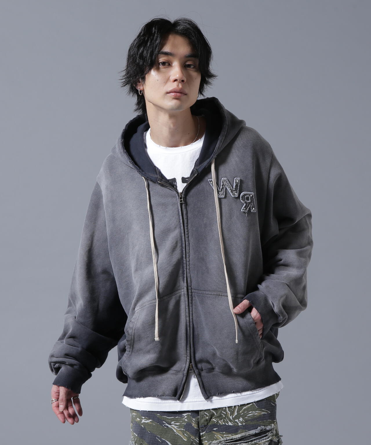DankeSchon/ダンケシェーン/SPRAYED SWEAT ZIP HOODIE