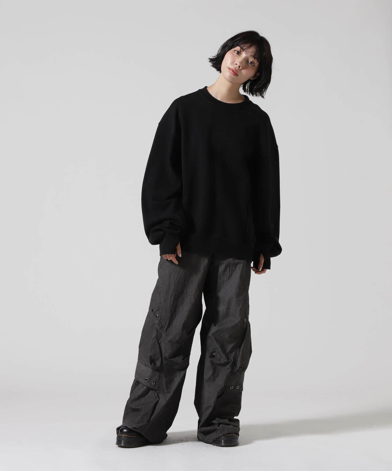 BLR/ビーエルアール/OVER-FIT RAW-CUTTED LINE SWEATSHIRTS