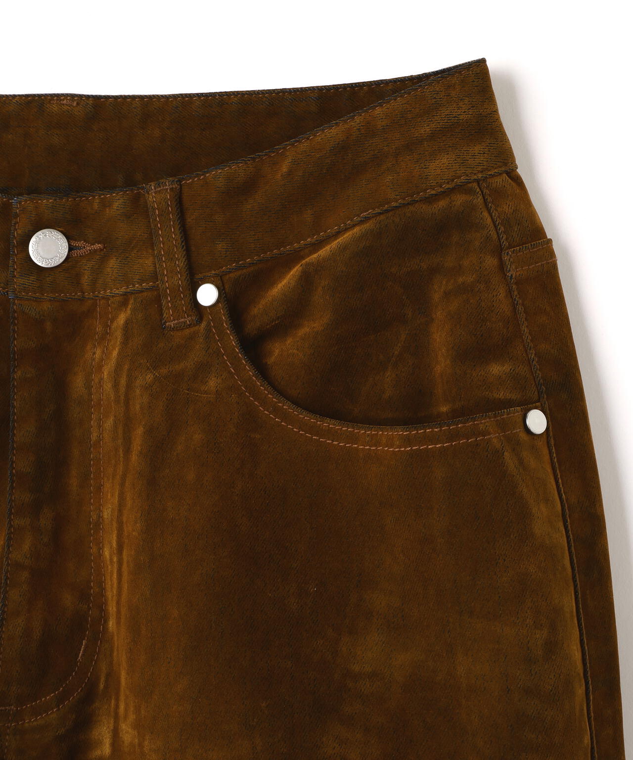 DankeSchon/ダンケシェーン/FLOCKY DENIM FLARE CARGO PANTS