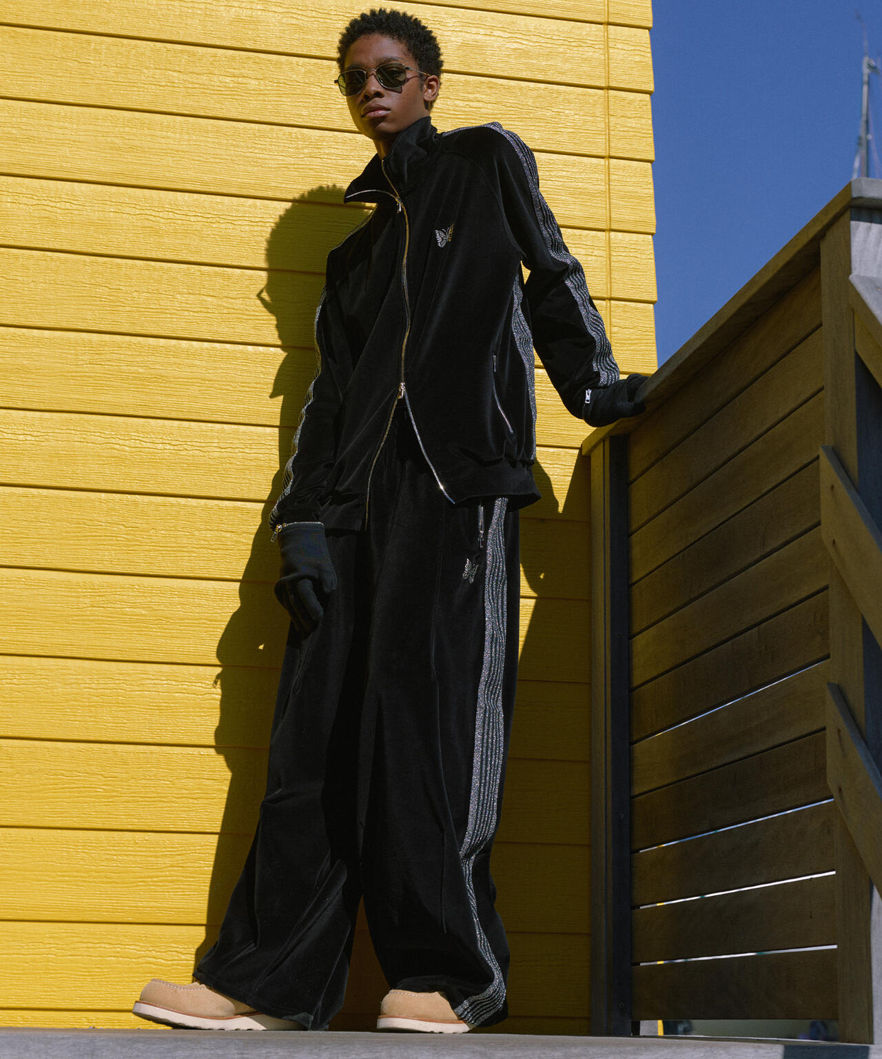 NEEDLES/ニードルズ/【LHP EXCLUSIVE】H.D.TRACK PANT - C/PE VELOUR(BLACK)