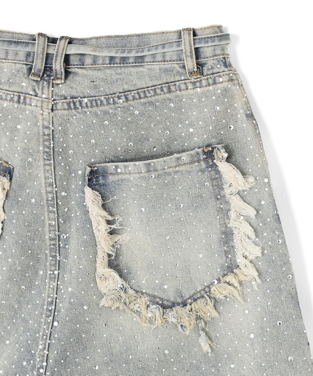 SIS/エスアイエス/RhineStone Short Denim Pants