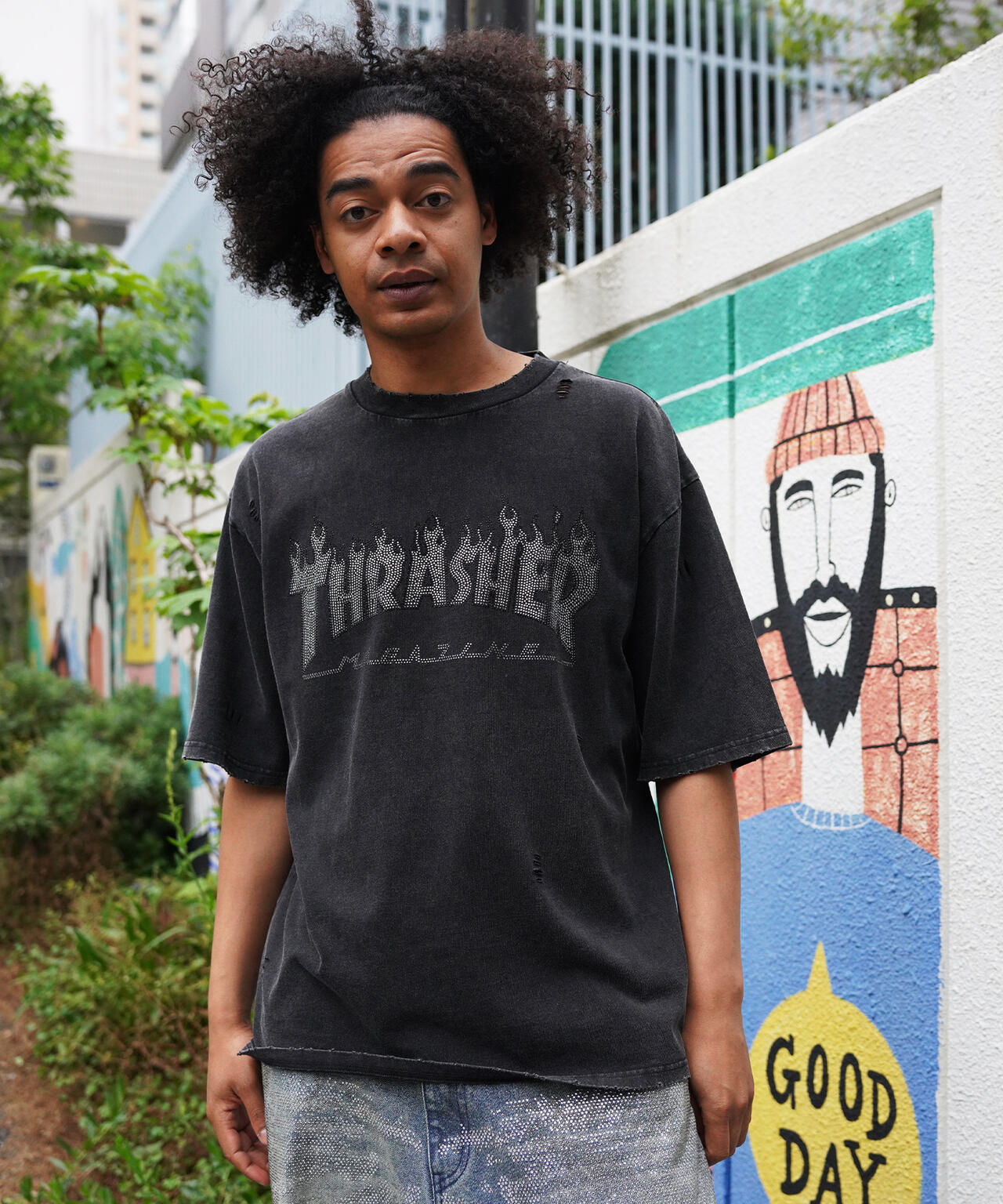 Thrasher/スラッシャー/【LHP別注】LINESTONE TEE/ラインストーンTシャツ