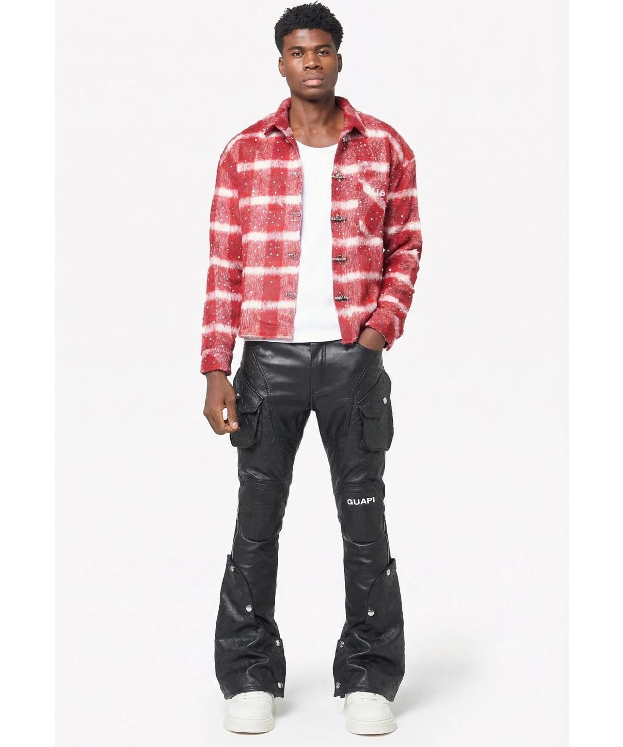 GUAPI/グアピ/Black Coffin Arc Leather Pant
