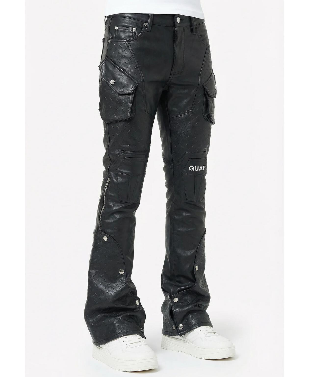 GUAPI/グアピ/Black Coffin Arc Leather Pant