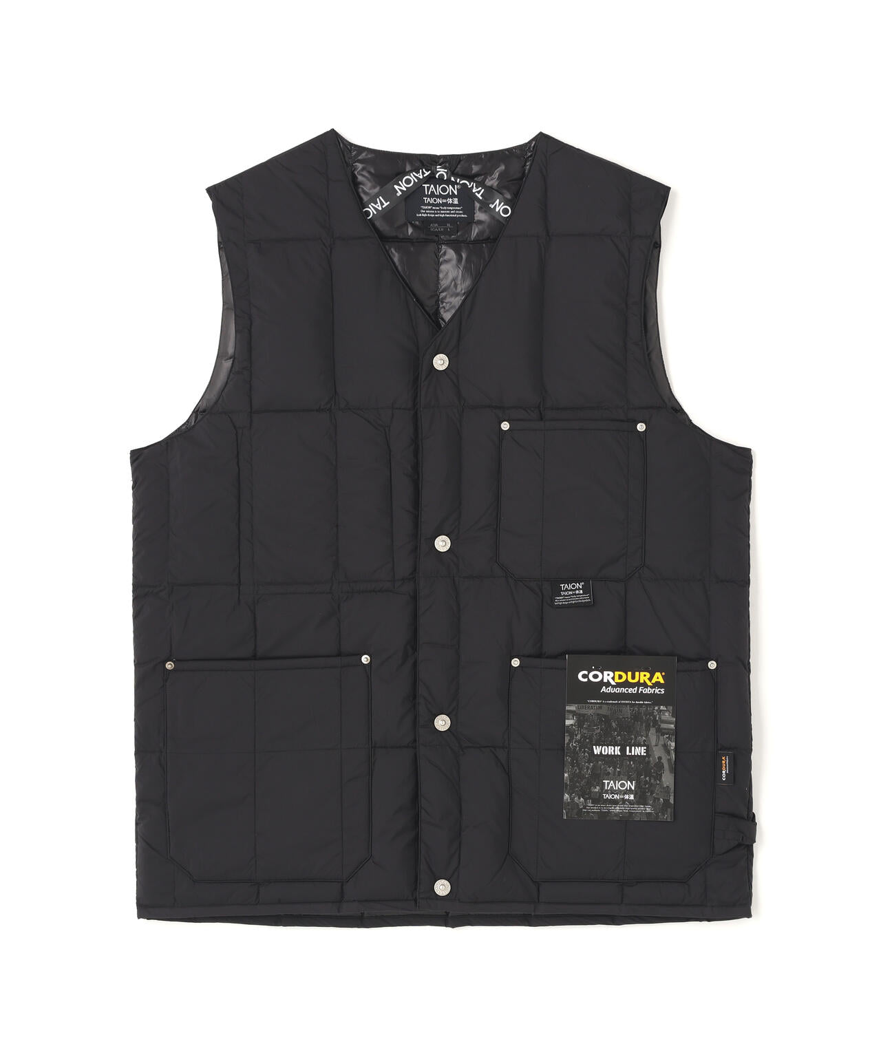 TAION/タイオン/WORK V NECK DOWN VEST【UNISEX】