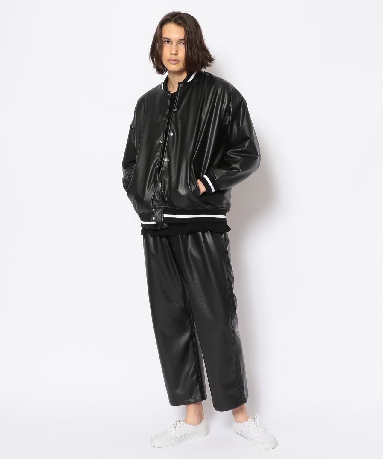 LUSOR(ルーソル)Ecoleather Stadium jumper エコレザースタジャン