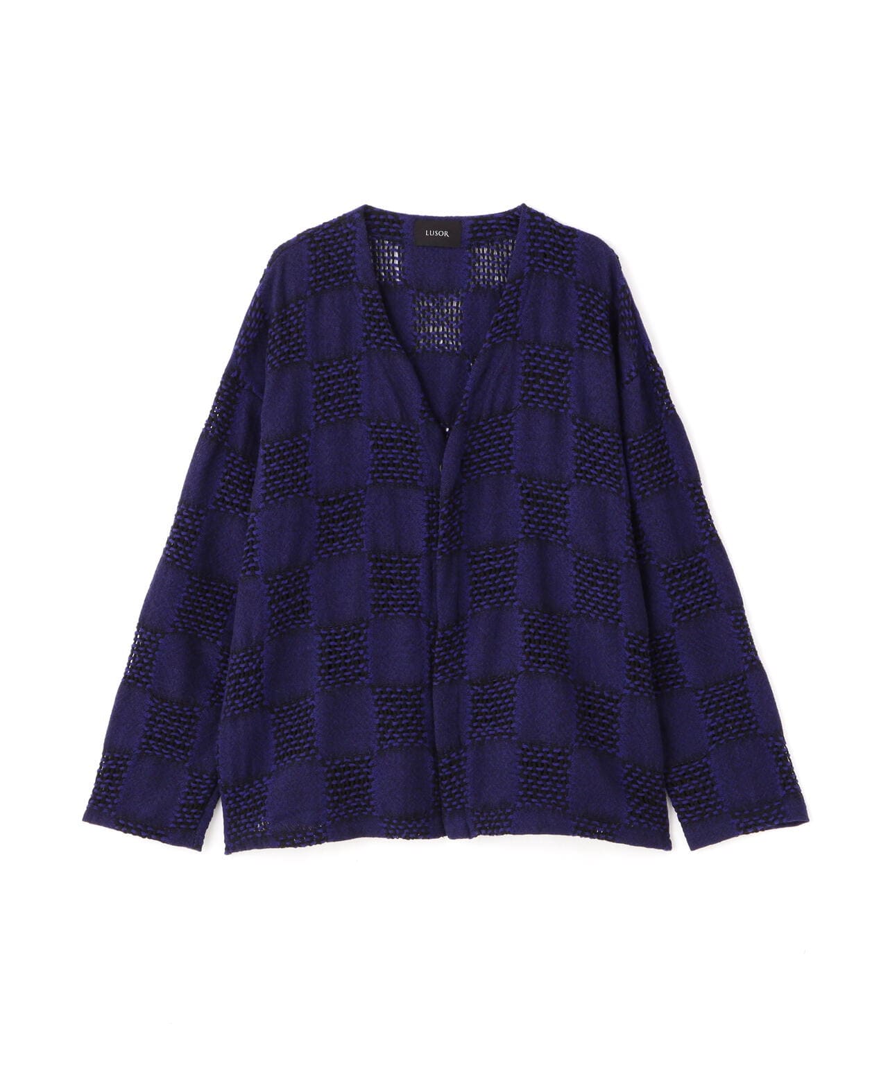 LUSOR(ルーソル)WOOL CHECK CD ウールチェックカーディガン