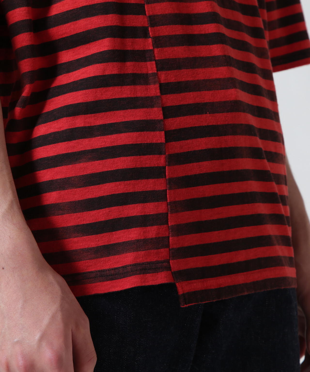MINEDENIM(マインデニム)Hazy Border Uneven Loose T-SH