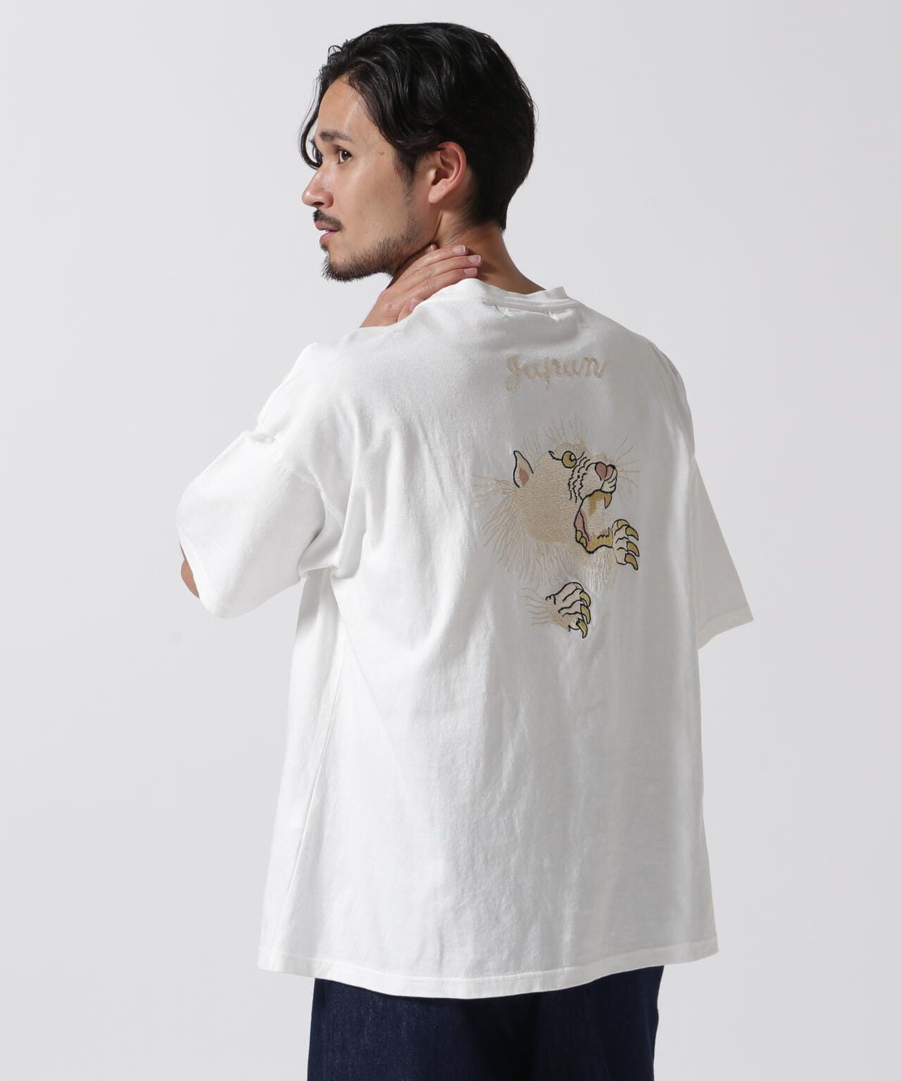 REMI RELIEF / 別注20/-天竺BIGサイズT(刺繍:tiger)