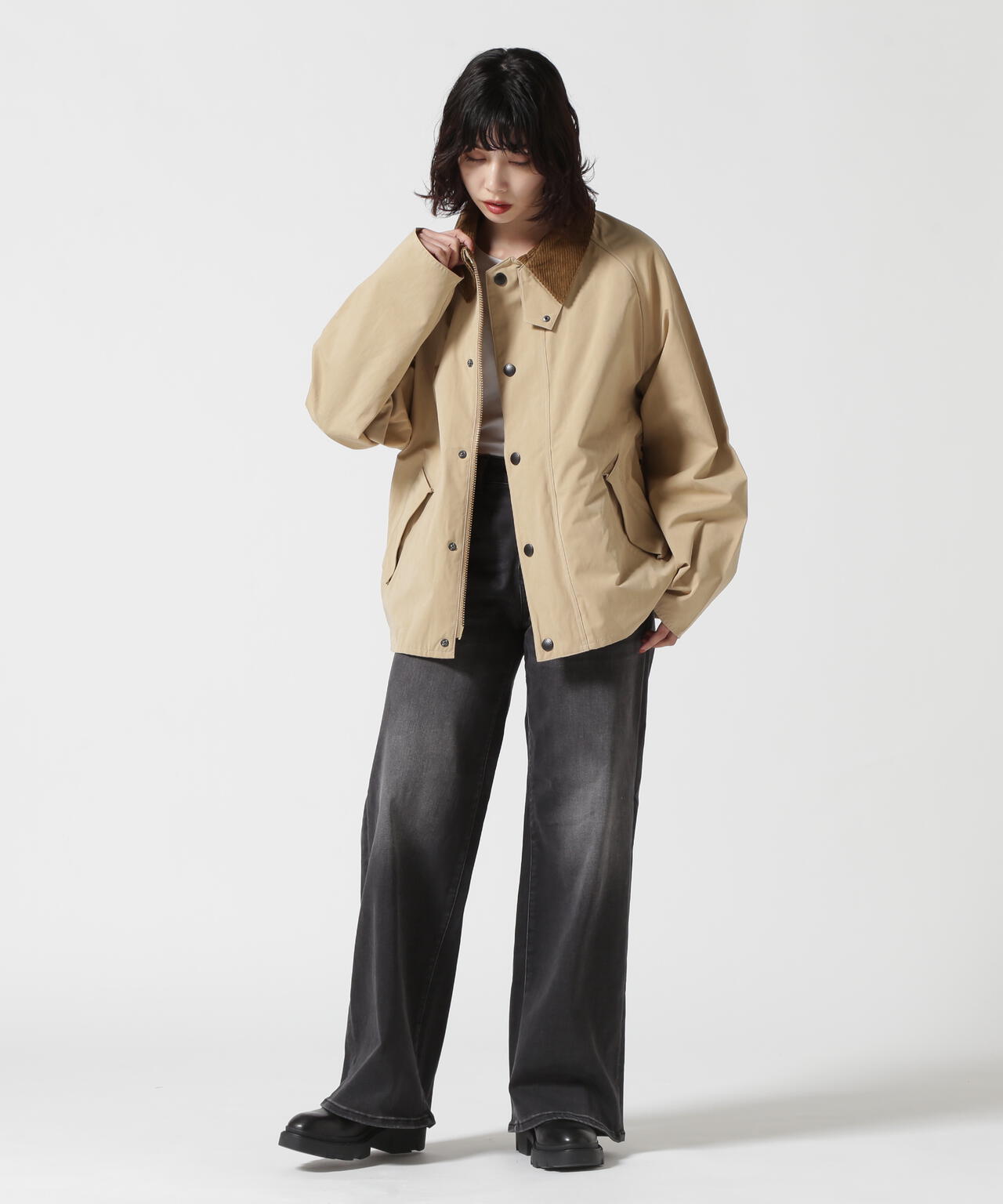 Barbour(バブアー)TRANSPORT / トランスポート/ピーチスキン コットン ショートレングスブルゾン