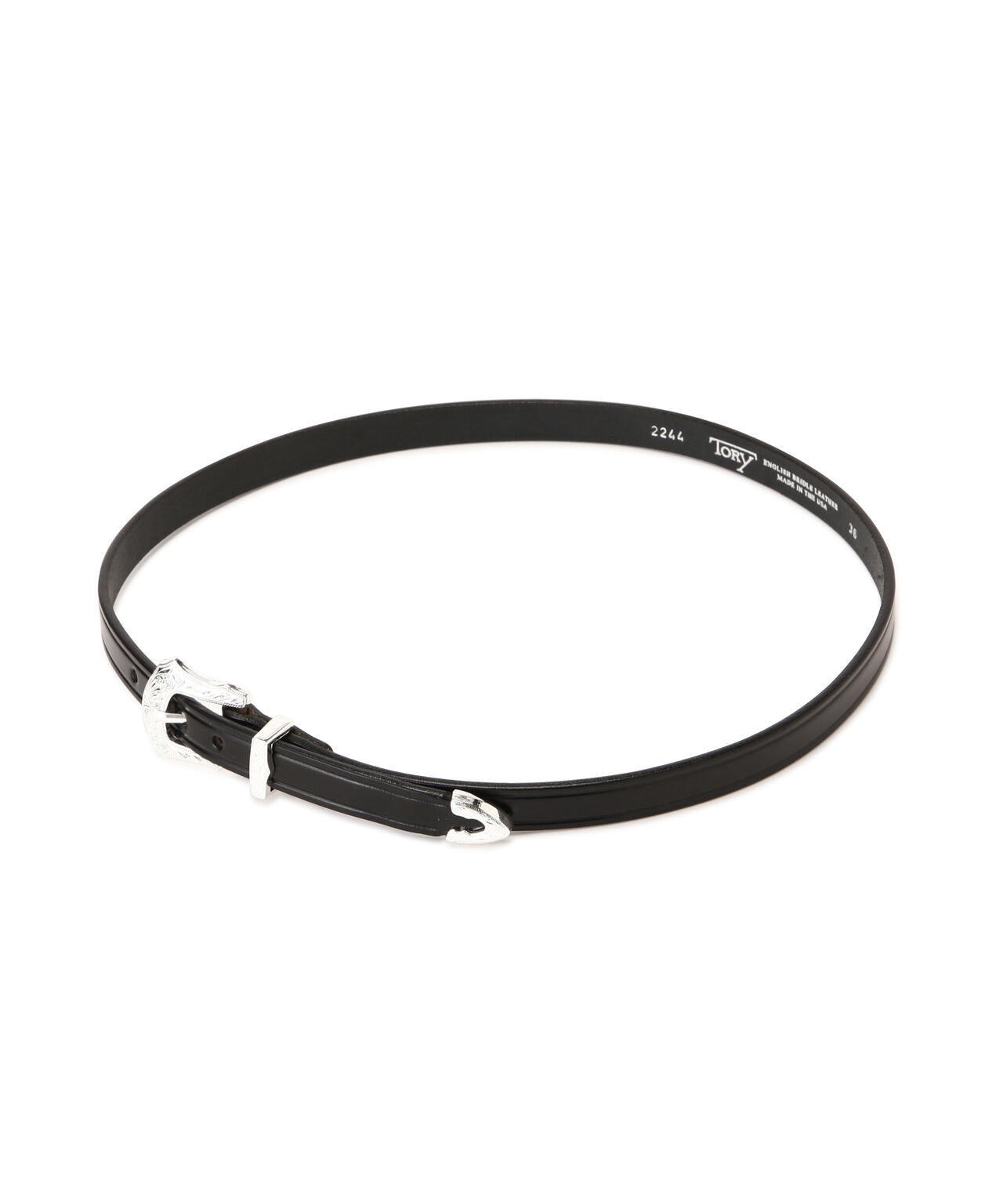 TORY LEATHER / 3/4 inch 3-Piece Silver Buckle Set Belt