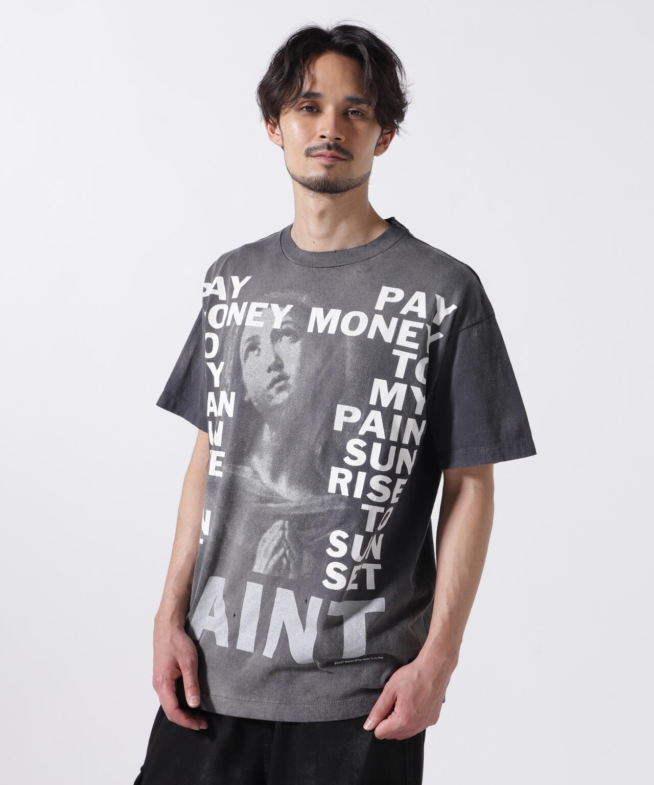 SAINT MICHAEL/セント マイケル×PTP/SS TEE/STAY REAL/BLK