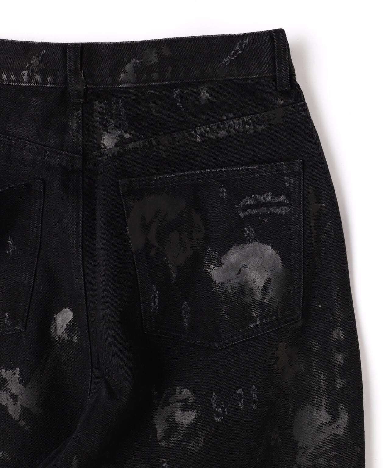 FR(13)NDS/フレンズ/HDKダメージワイドパンツ BLK
