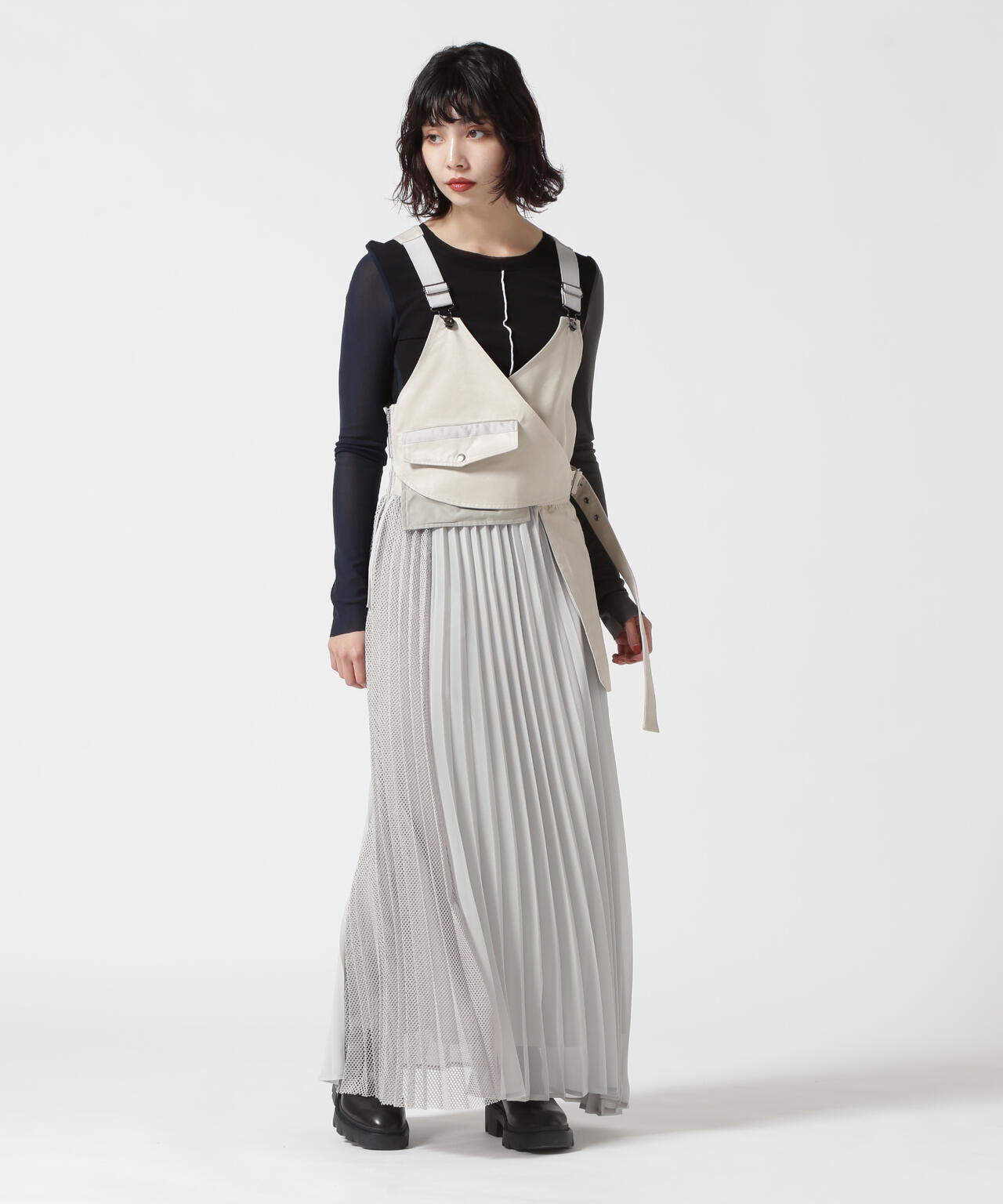 AULA AILA/アウラアイラ/DENIM COMBINATION JUMPER SKIRT