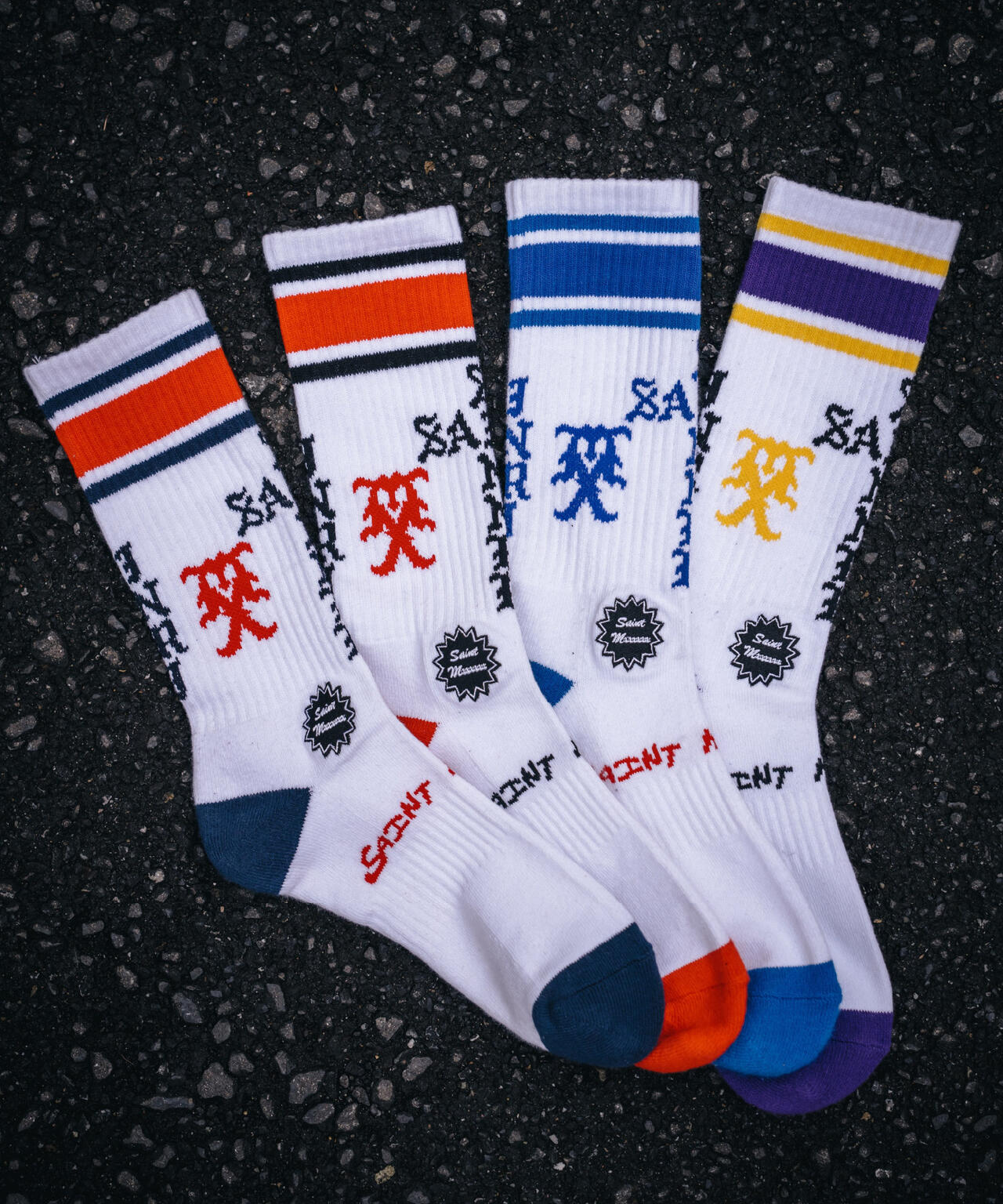 SAINT MICHAEL/セントマイケル/SOCKS/SINNER/WHITE+RED