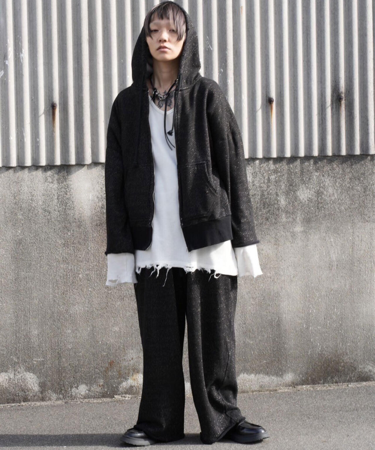 ANCELLM/アンセルム/LAYERED ZIP-UP HOODIE EX