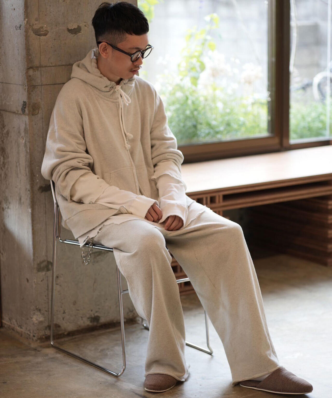 ANCELLM/アンセルム/LAYERED ZIP-UP HOODIE EX