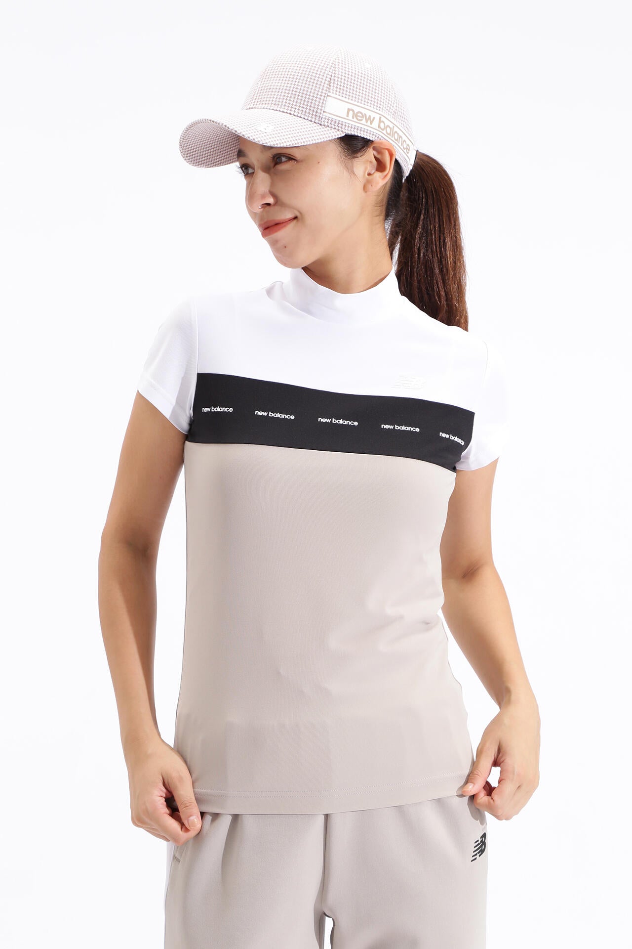 UPF50＋ 接触冷感 半袖 モックネック プルオーバー (WOMENS SPORT)