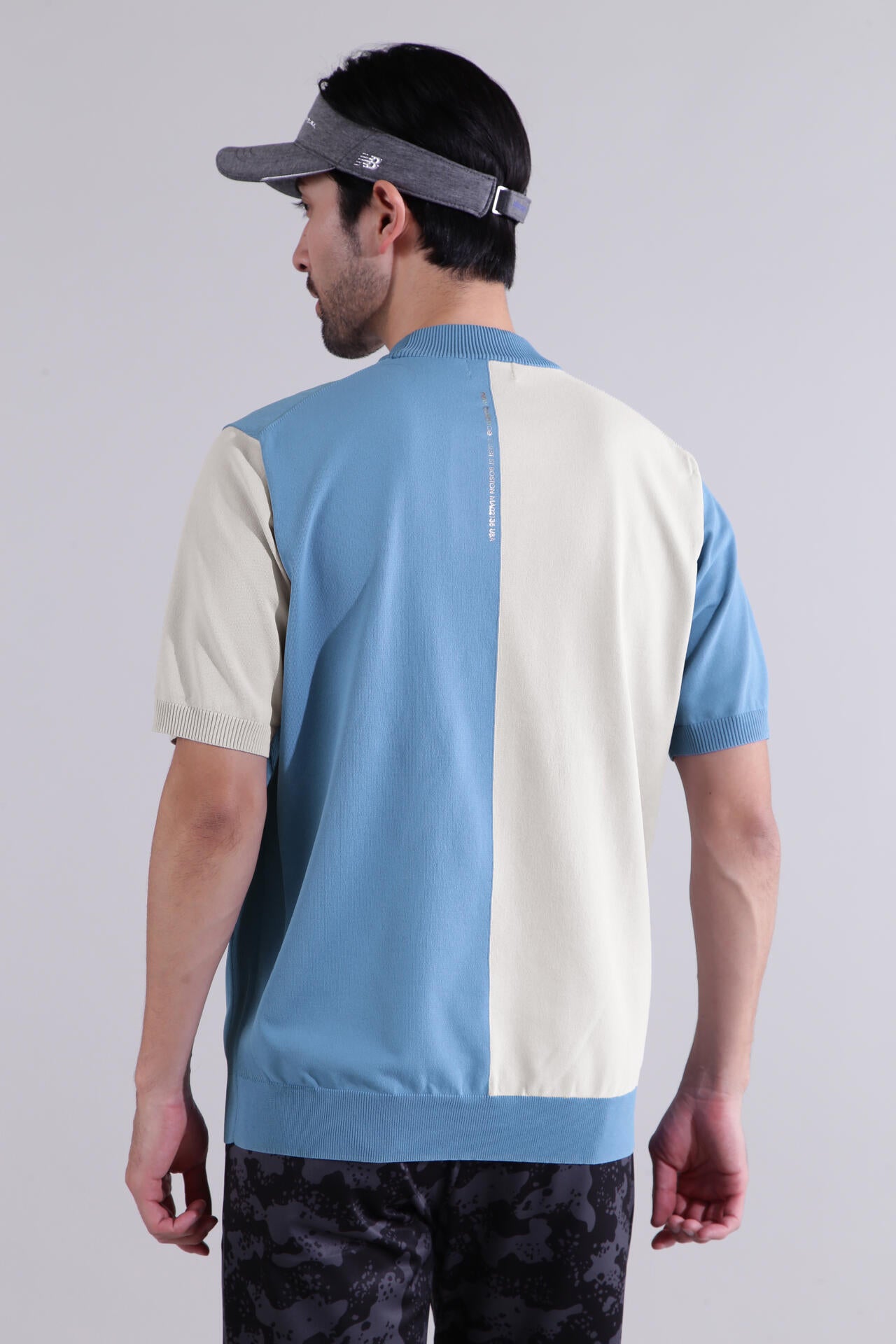 【直営店舗限定】半袖 モックネック ニット プルオーバー (MENS)