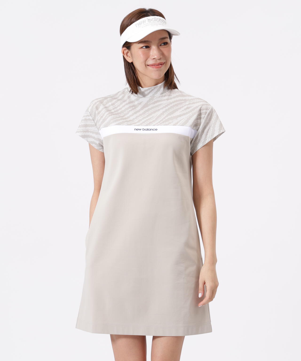半袖 モックネック ワンピース (WOMENS)