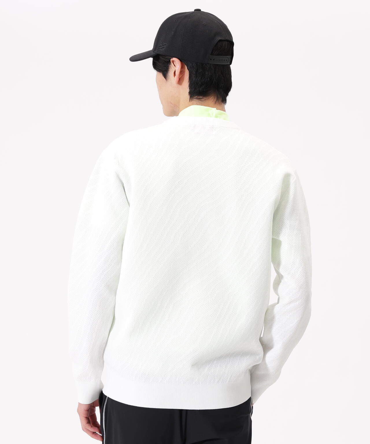 トーナルゼブラ柄 メッシュ ニット プルオーバー (MENS)