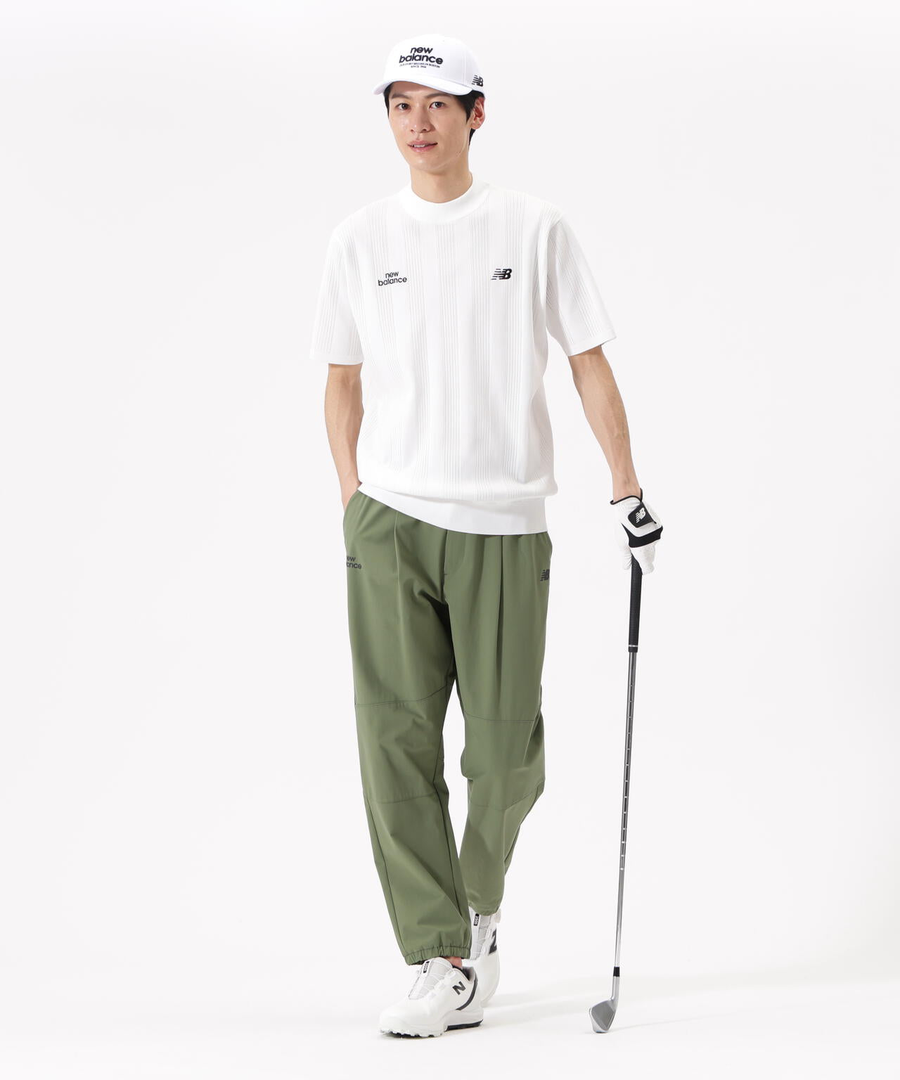 【直営店舗限定】ハーフスリーブ モックネック ニット プルオーバー (MENS)