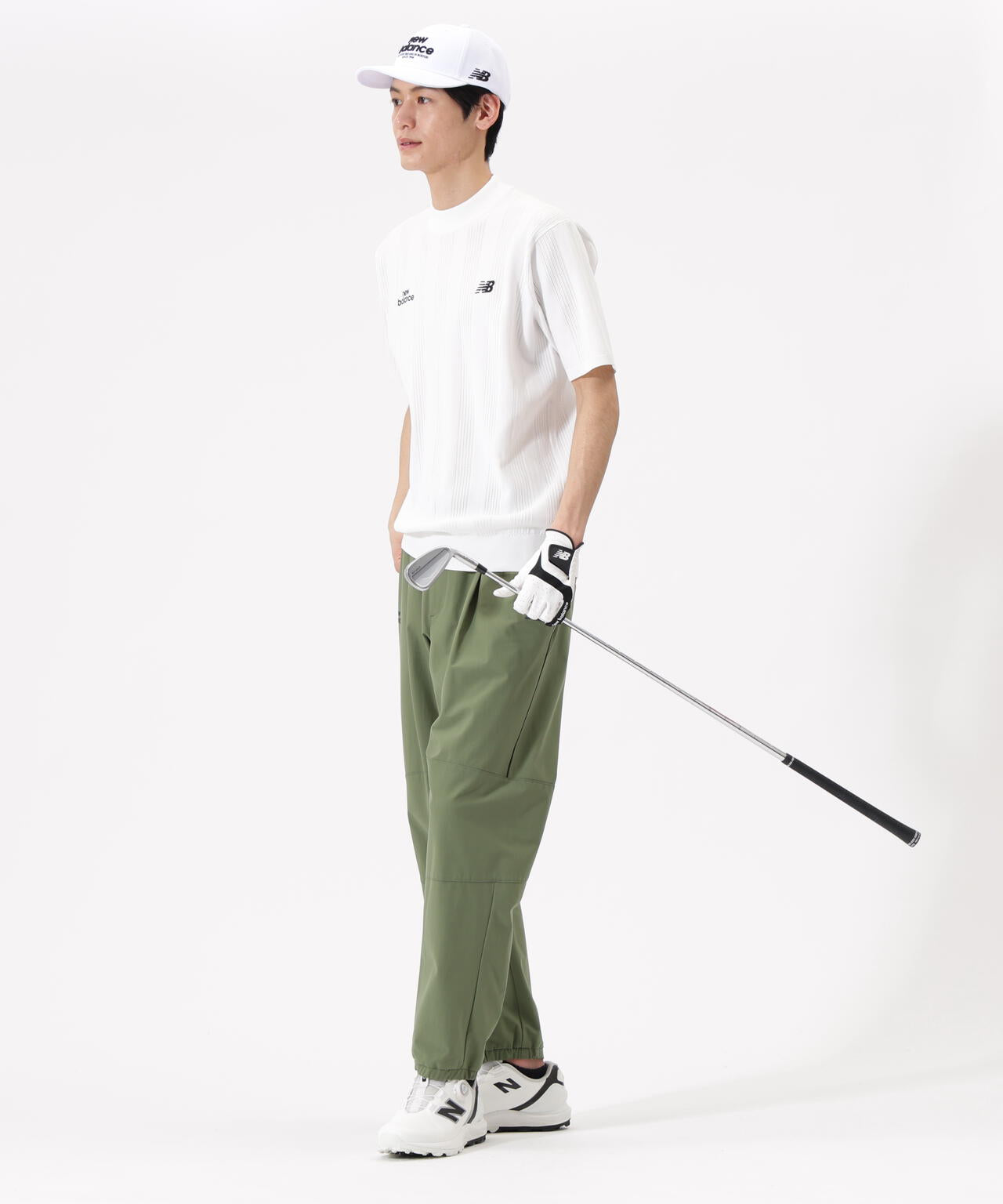 【直営店舗限定】ハーフスリーブ モックネック ニット プルオーバー (MENS)