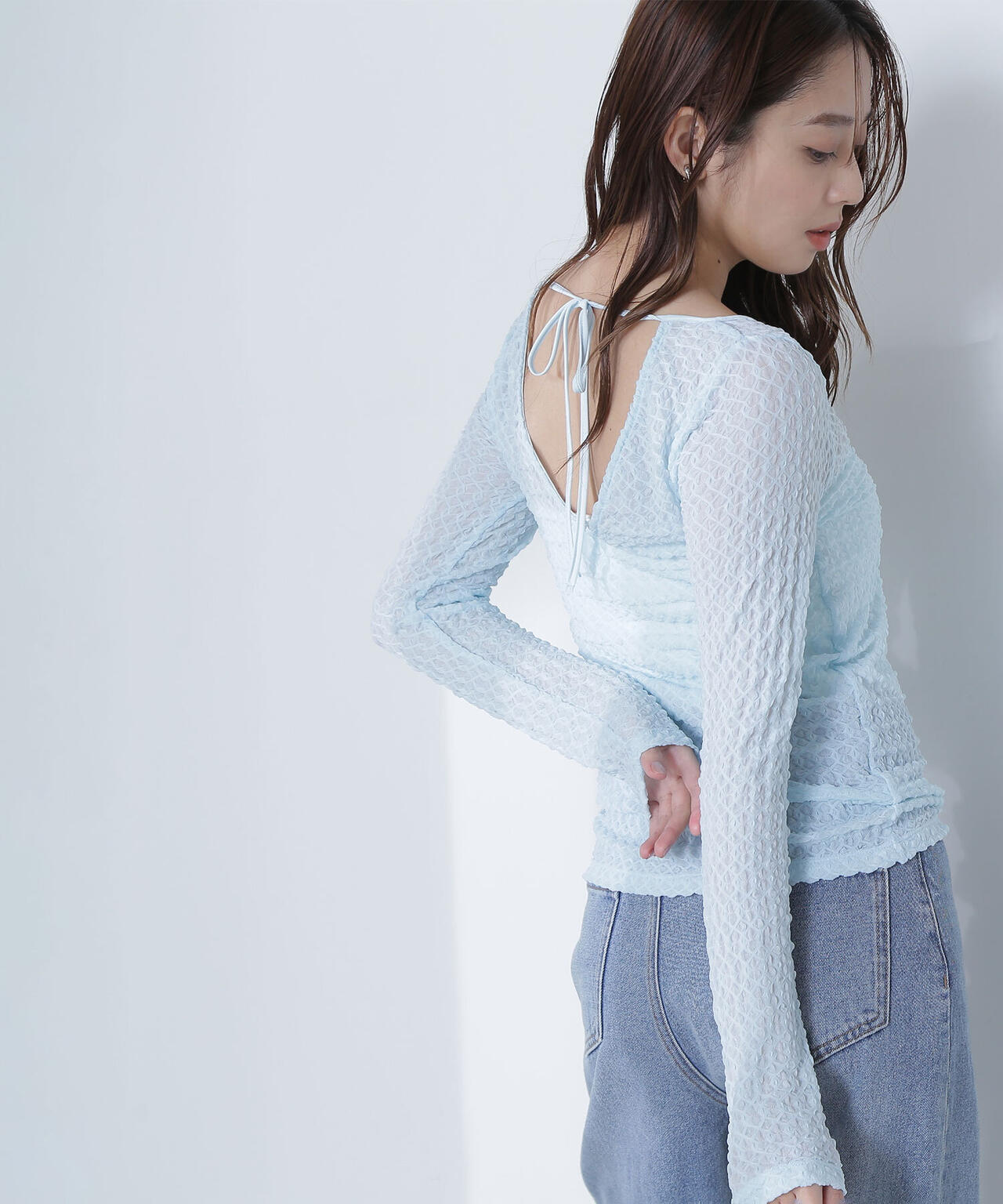 【THINK BEAUTY】バックシャンレースカットソー*