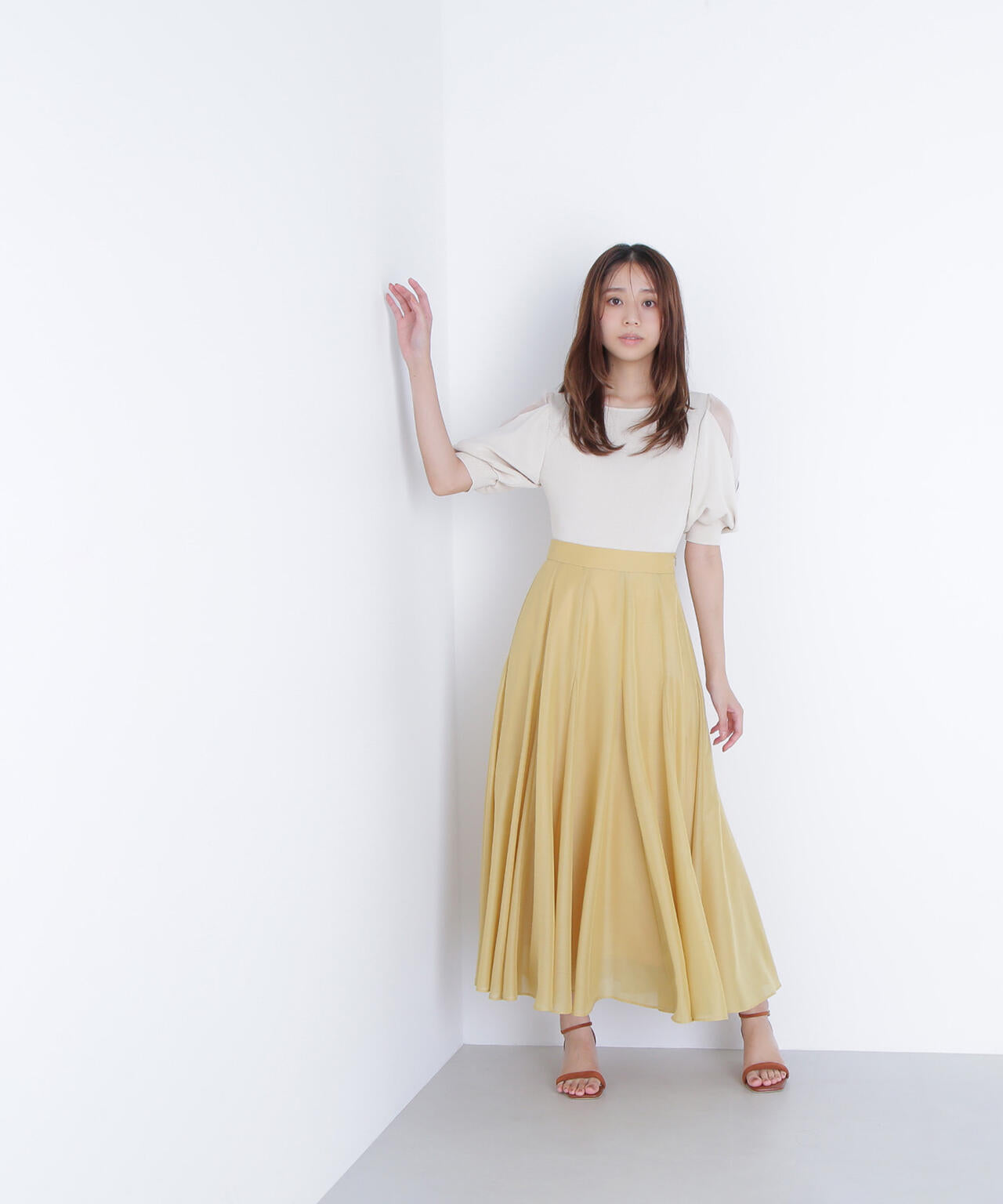 シアーレイヤースリーブニット*