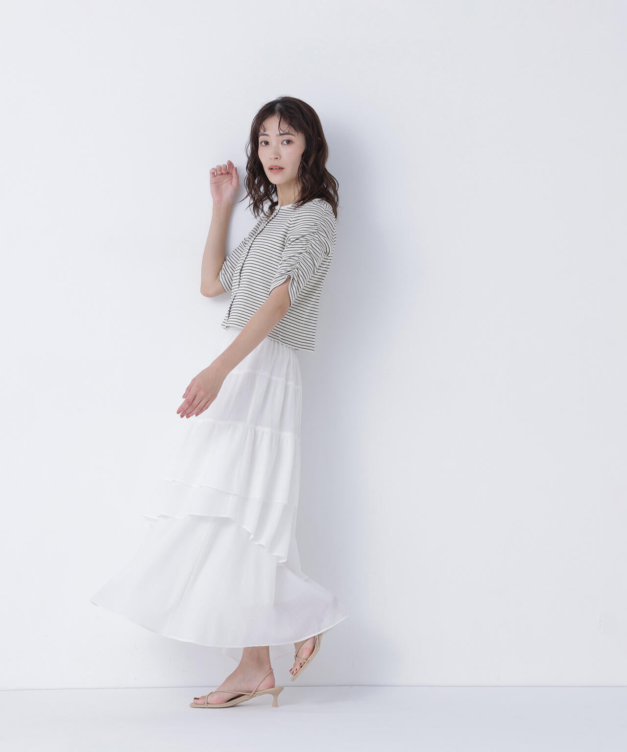 アシンメトリーティアードスカート