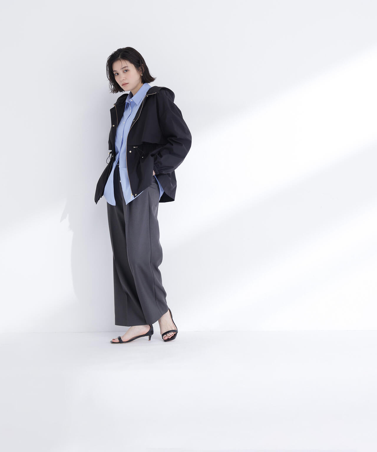 【Oggi・sweet掲載】【ちょうど、いい服】毎日これ。週7ペプラムフーディブルゾン