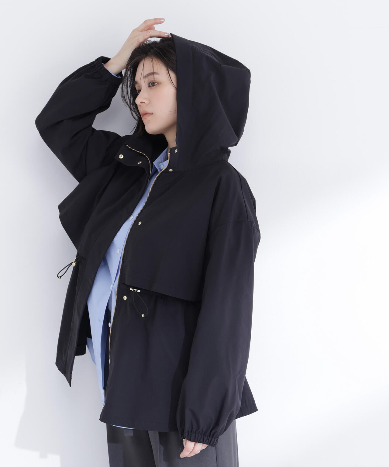 【Oggi・sweet掲載】【ちょうど、いい服】毎日これ。週7ペプラムフーディブルゾン