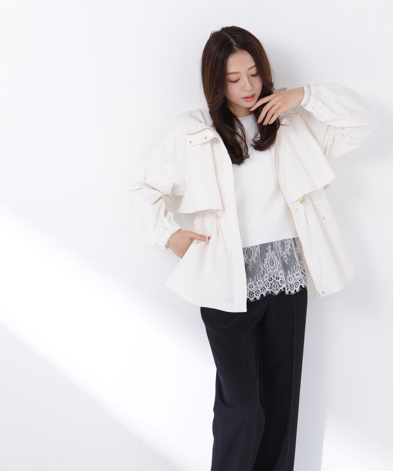 【Oggi・sweet掲載】【ちょうど、いい服】毎日これ。週7ペプラムフーディブルゾン