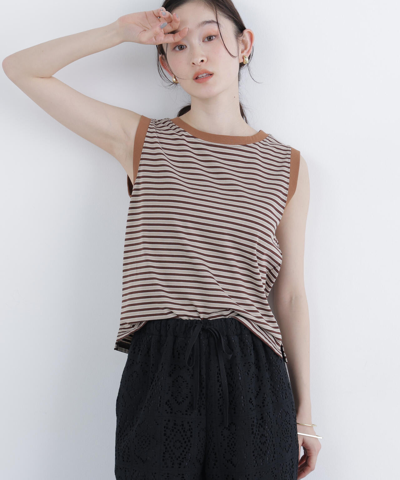 <STAR & STRIPE>ボーダーカットソーノースリーブ