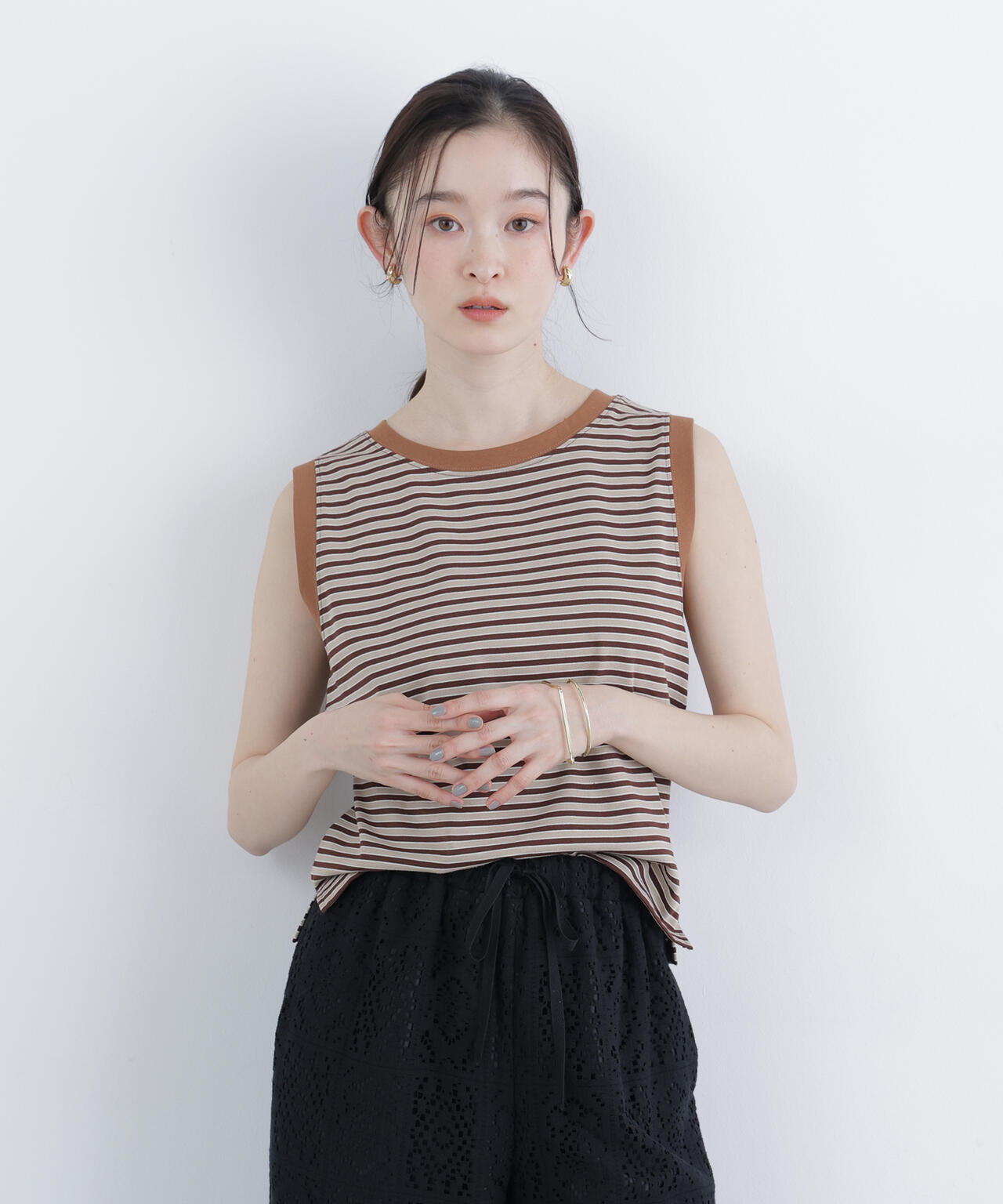 <STAR & STRIPE>ボーダーカットソーノースリーブ