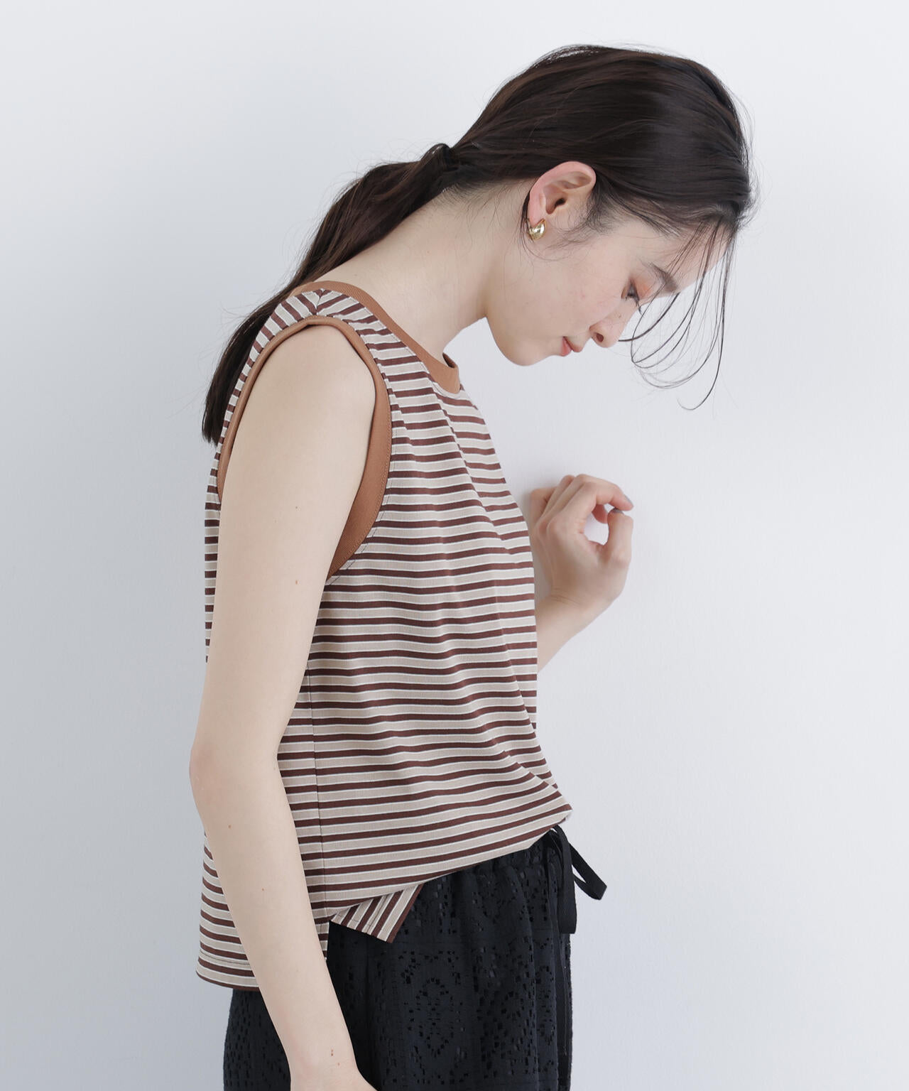 <STAR & STRIPE>ボーダーカットソーノースリーブ
