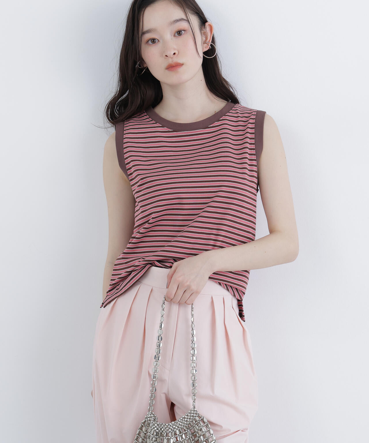 <STAR & STRIPE>ボーダーカットソーノースリーブ