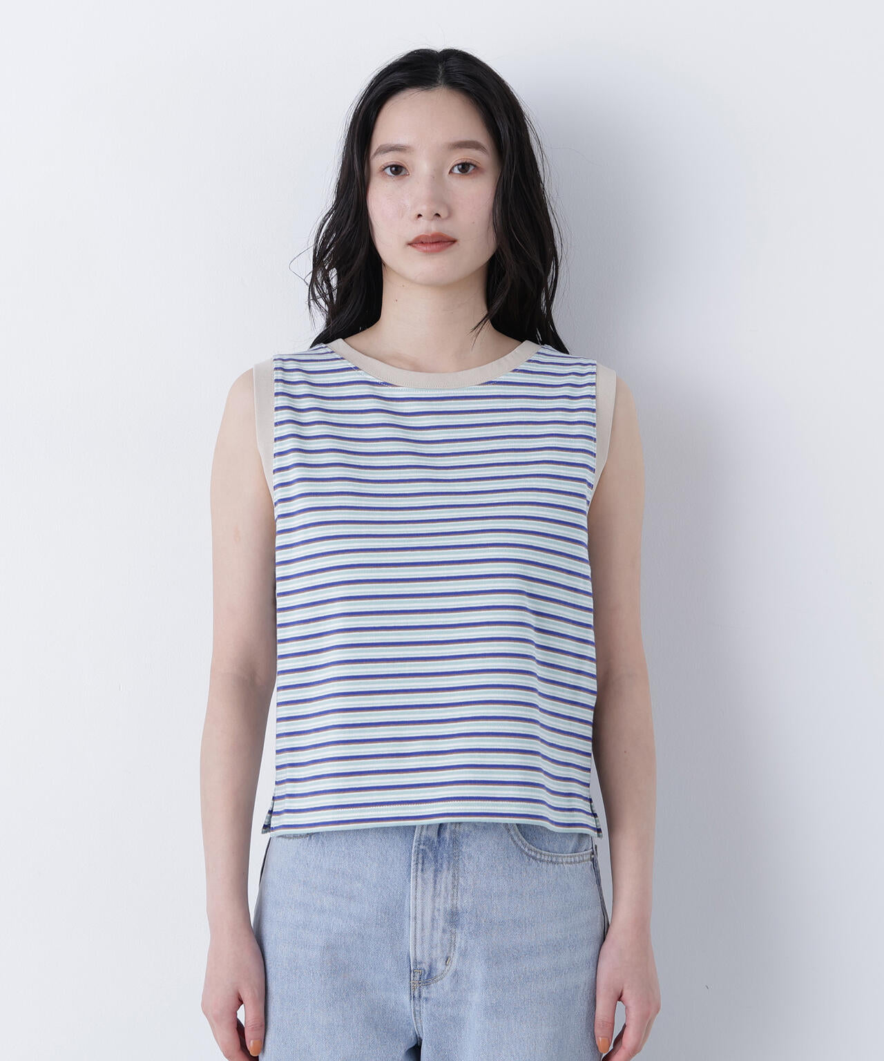 <STAR & STRIPE>ボーダーカットソーノースリーブ