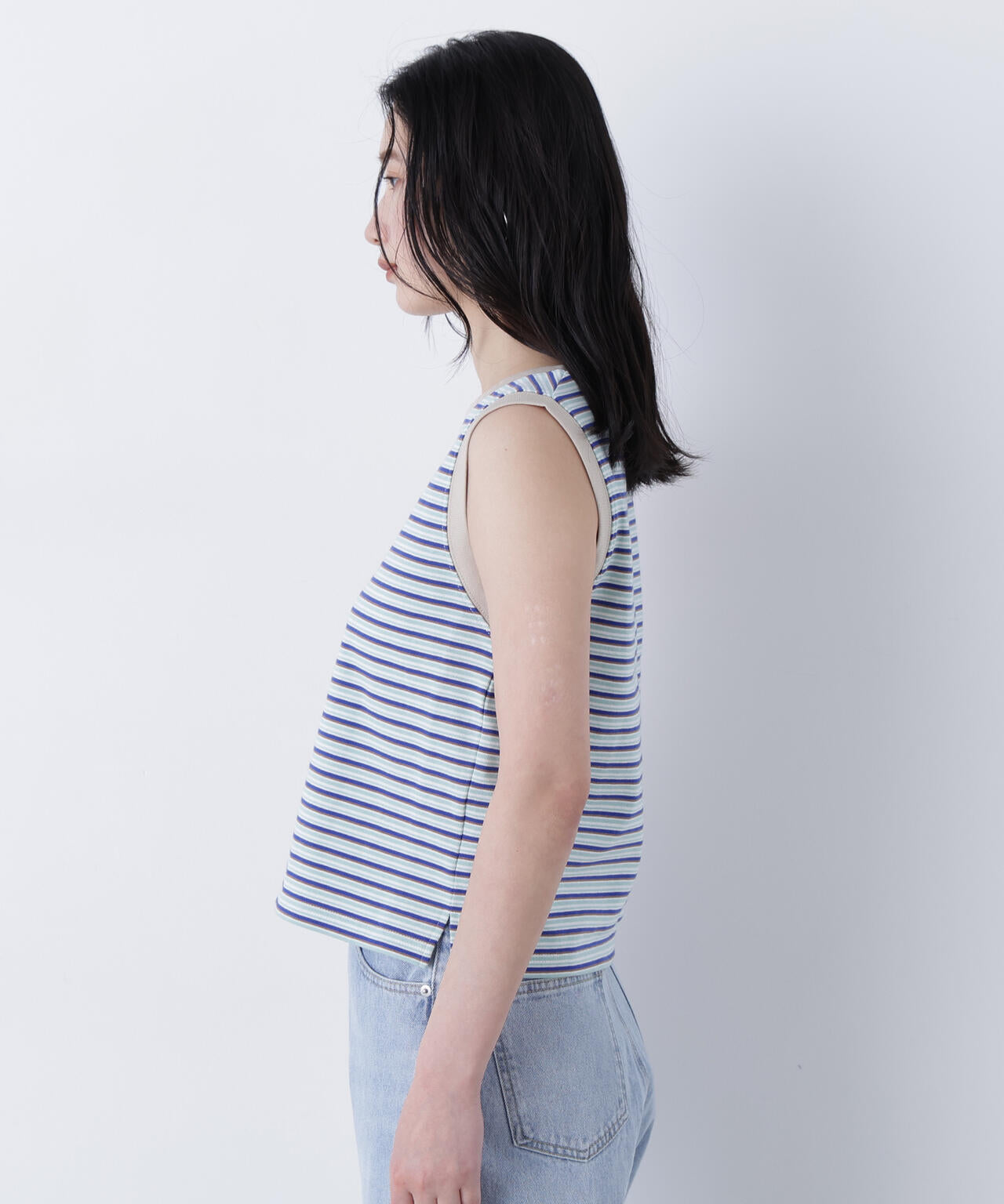 <STAR & STRIPE>ボーダーカットソーノースリーブ