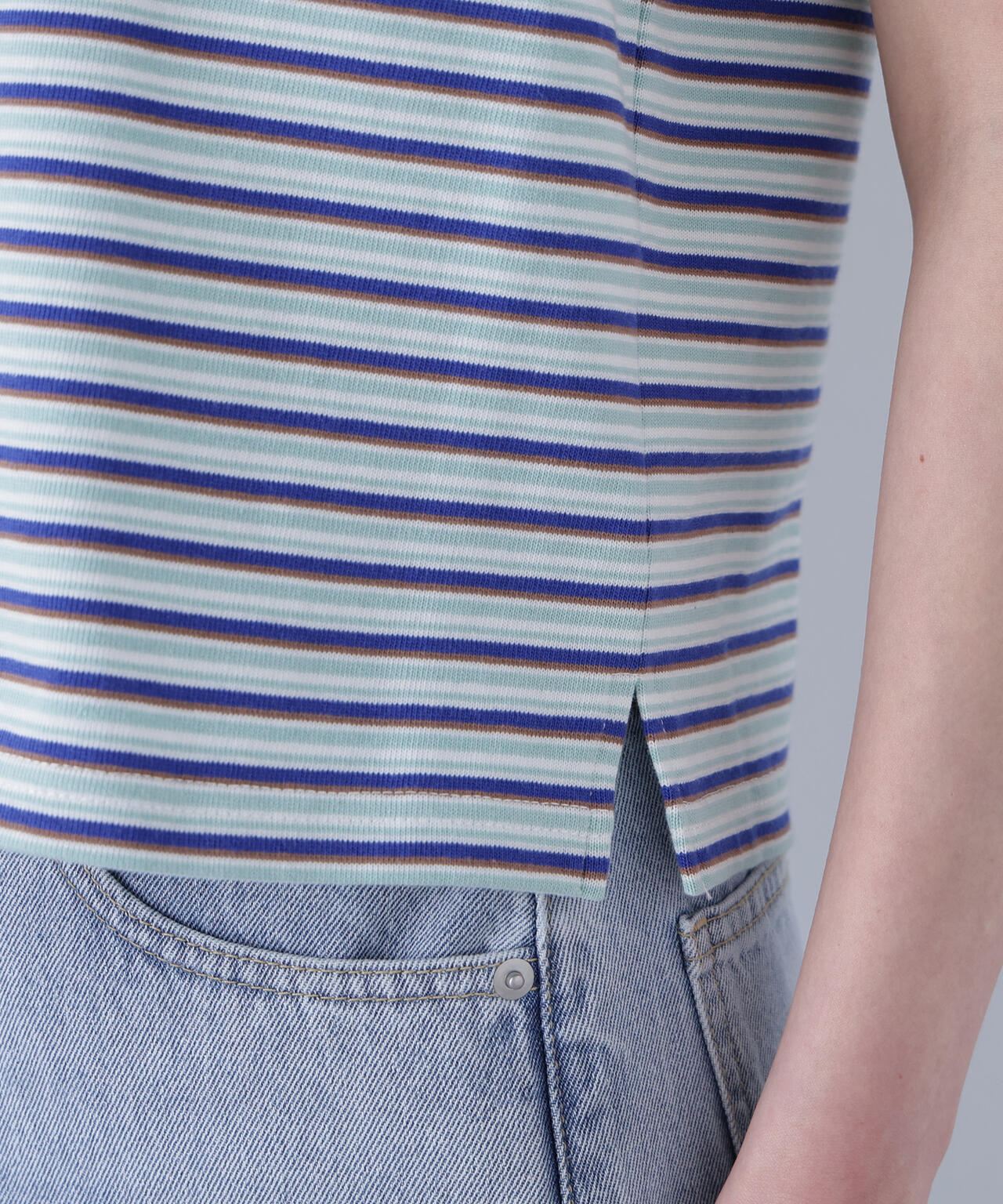 <STAR & STRIPE>ボーダーカットソーノースリーブ