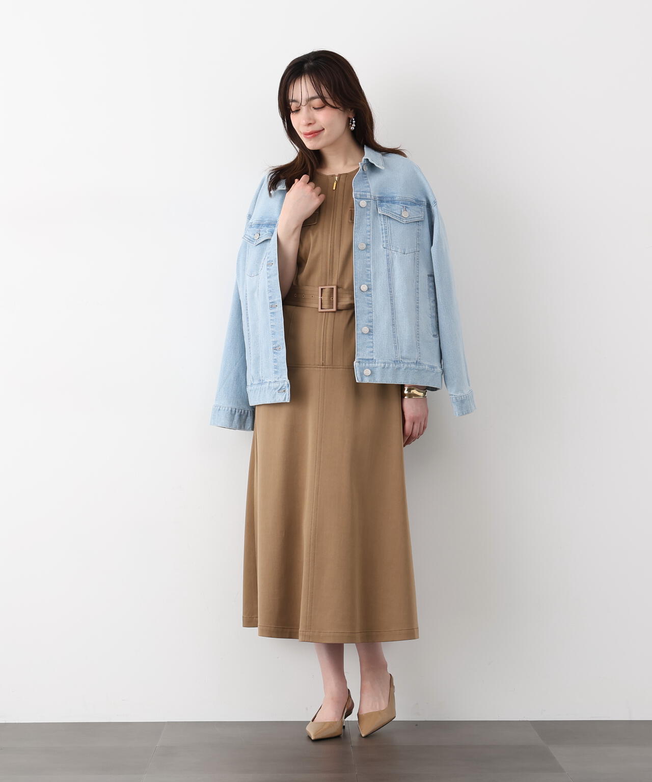 ［追加生産］フロントファスナーデニムワンピース