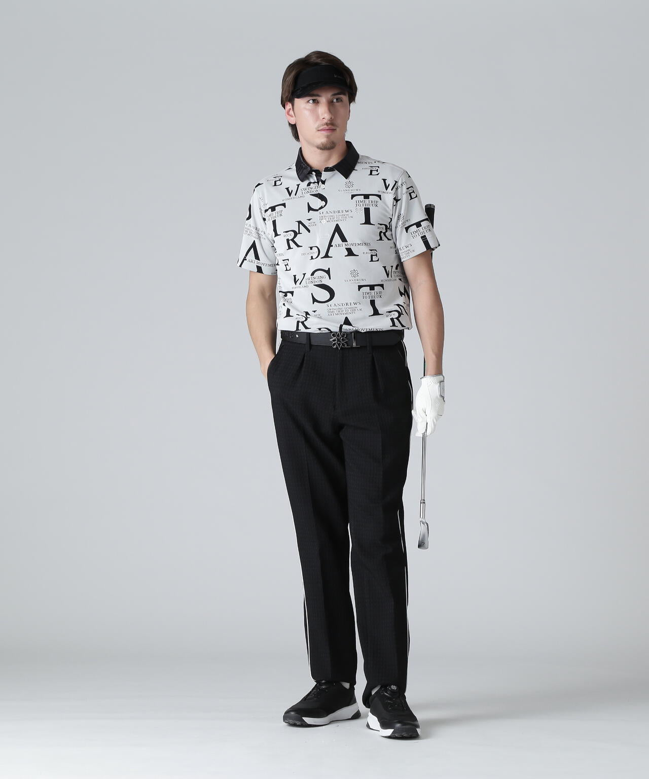 コンセプト柄ジャガード半袖シャツ (MENS)