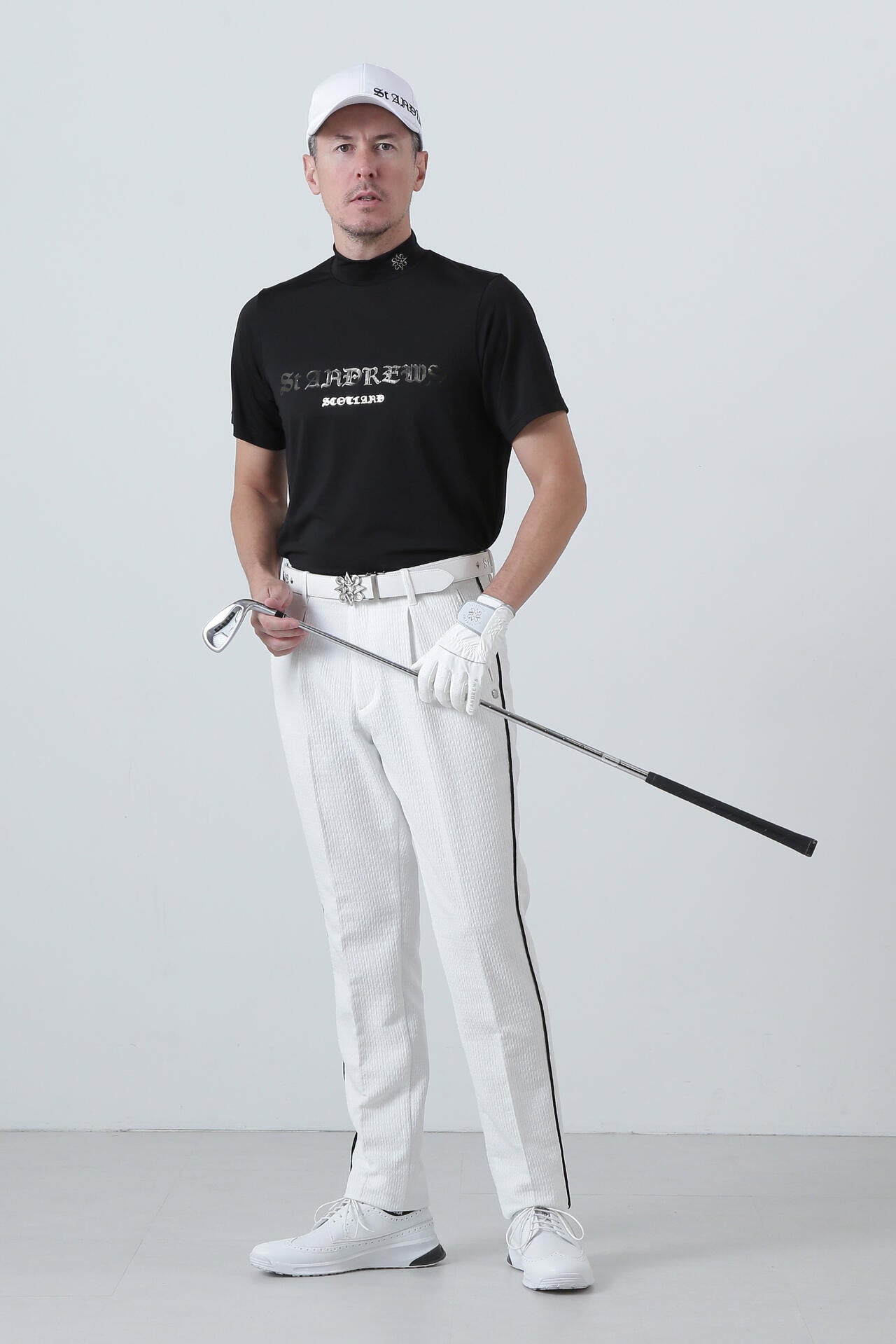 カチオンポリエステルベア天半袖ハイネック (MENS)