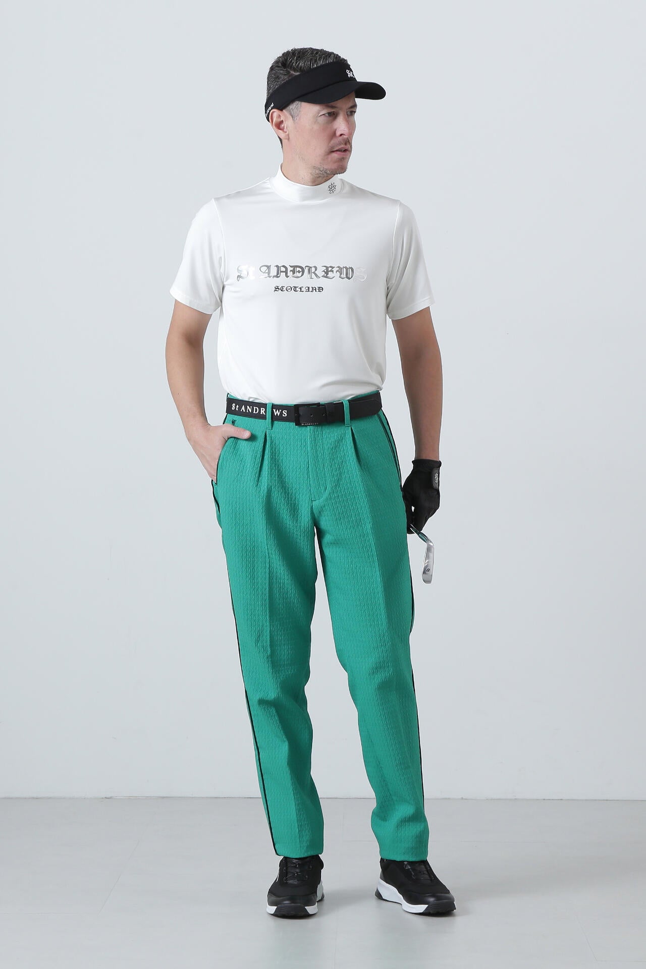 カチオンポリエステルベア天半袖ハイネック (MENS)