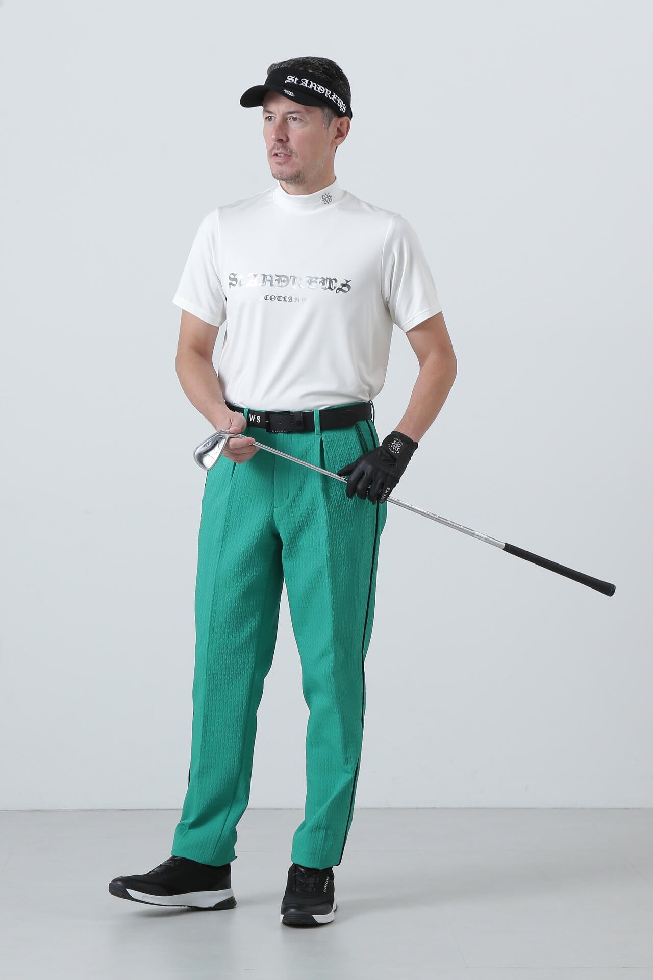 カチオンポリエステルベア天半袖ハイネック (MENS)