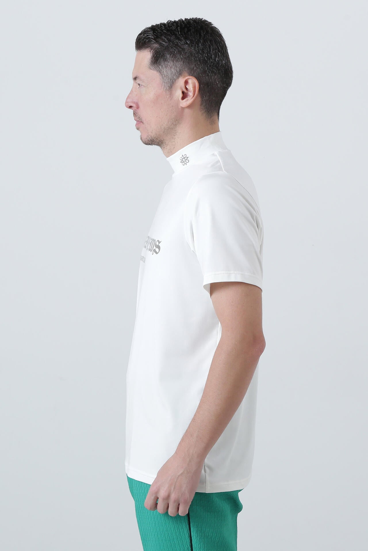 カチオンポリエステルベア天半袖ハイネック (MENS)