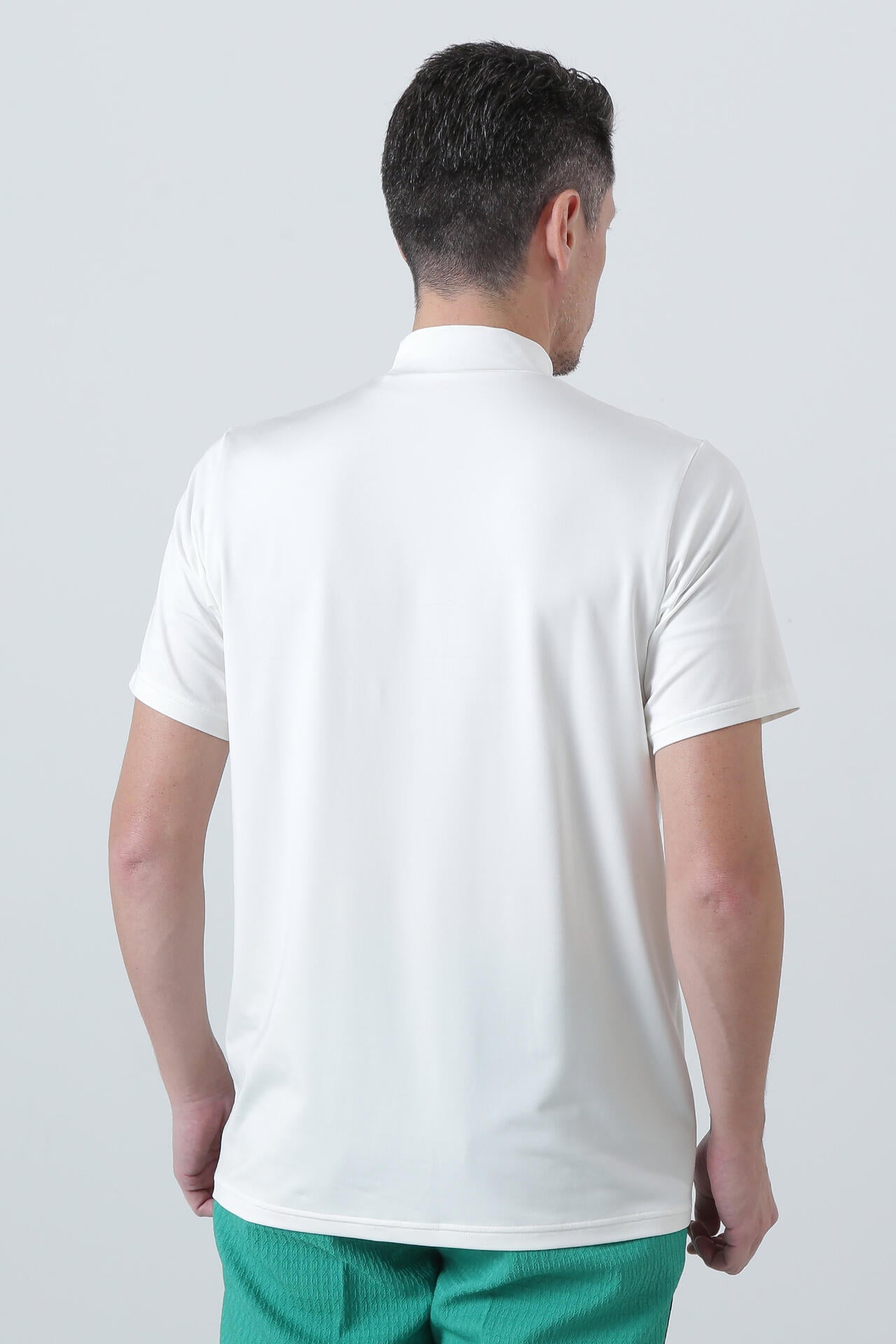 カチオンポリエステルベア天半袖ハイネック (MENS)