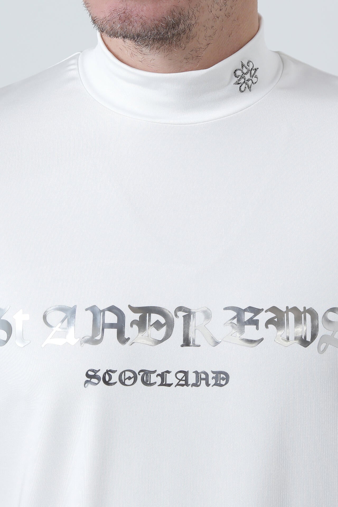 カチオンポリエステルベア天半袖ハイネック (MENS)
