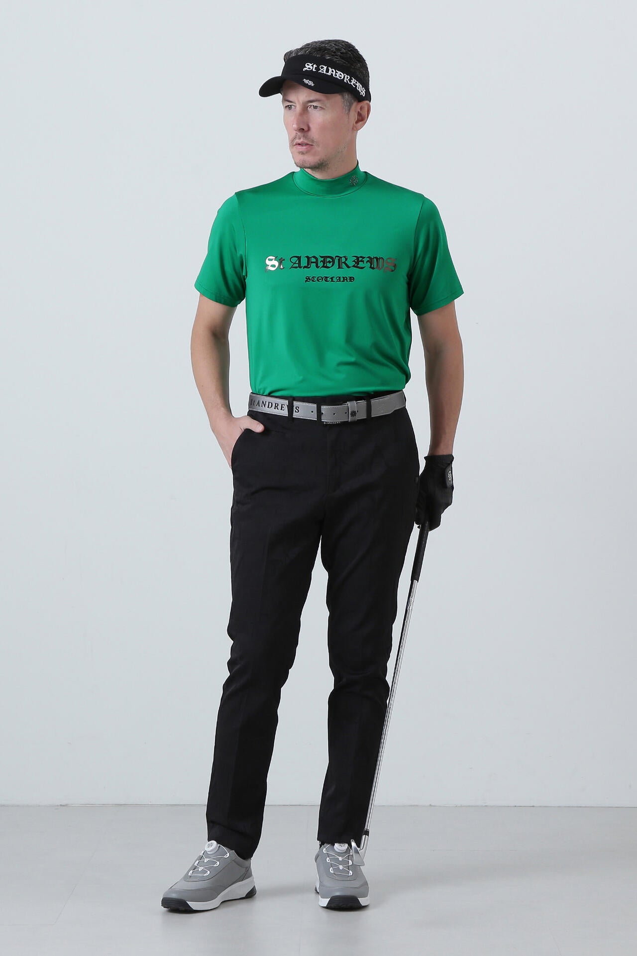 カチオンポリエステルベア天半袖ハイネック (MENS)