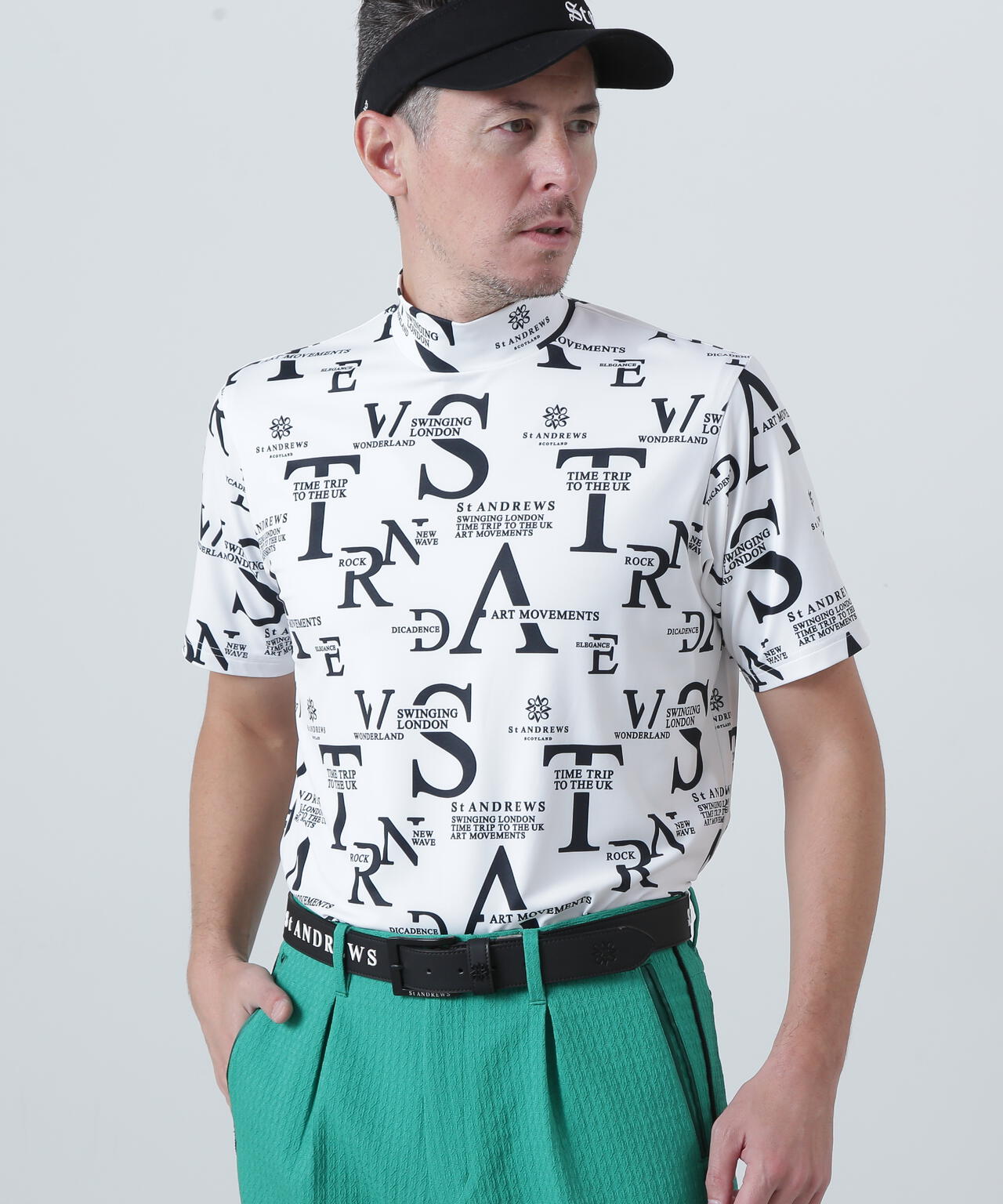 C2Cコンセプト柄ベア天半袖ハイネック (MENS)
